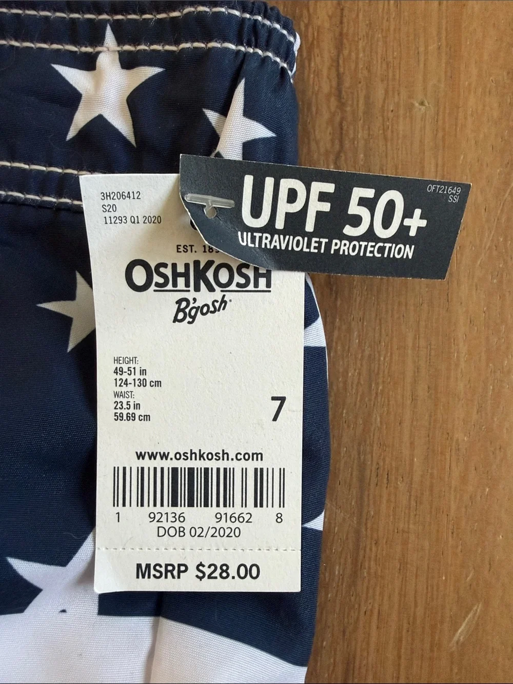 OshKosh B'gosh Boys' Stars & Stripes Swim Board Shorts - Red, White & Blue